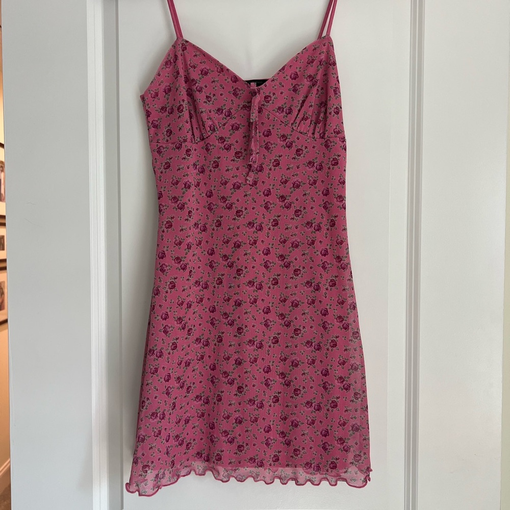 Floral Pink Slip Dress